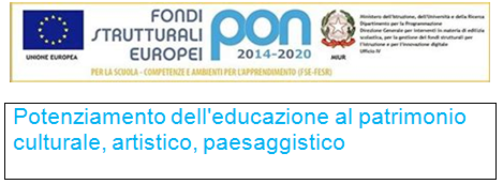 PON  FSE - Potenziamento dell'educazione al patrimonio culturale. artistico e paesaggistico